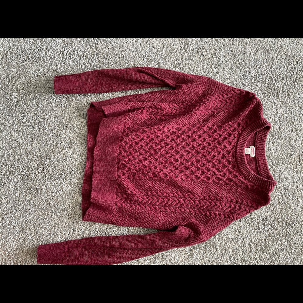 Red knit sweater